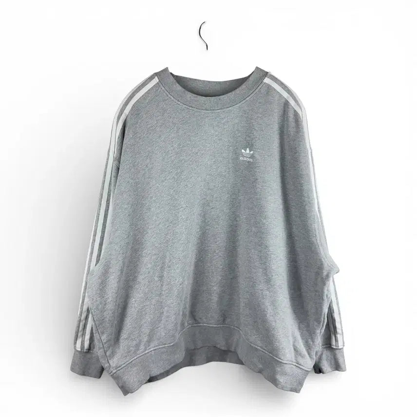 [BUNJANG] Adidas Originals Oversized Trefoil Sweatshirt - Grey XL / XL) 아디다스 오리지날 오버핏 삼선 스웻 맨투맨 그레이