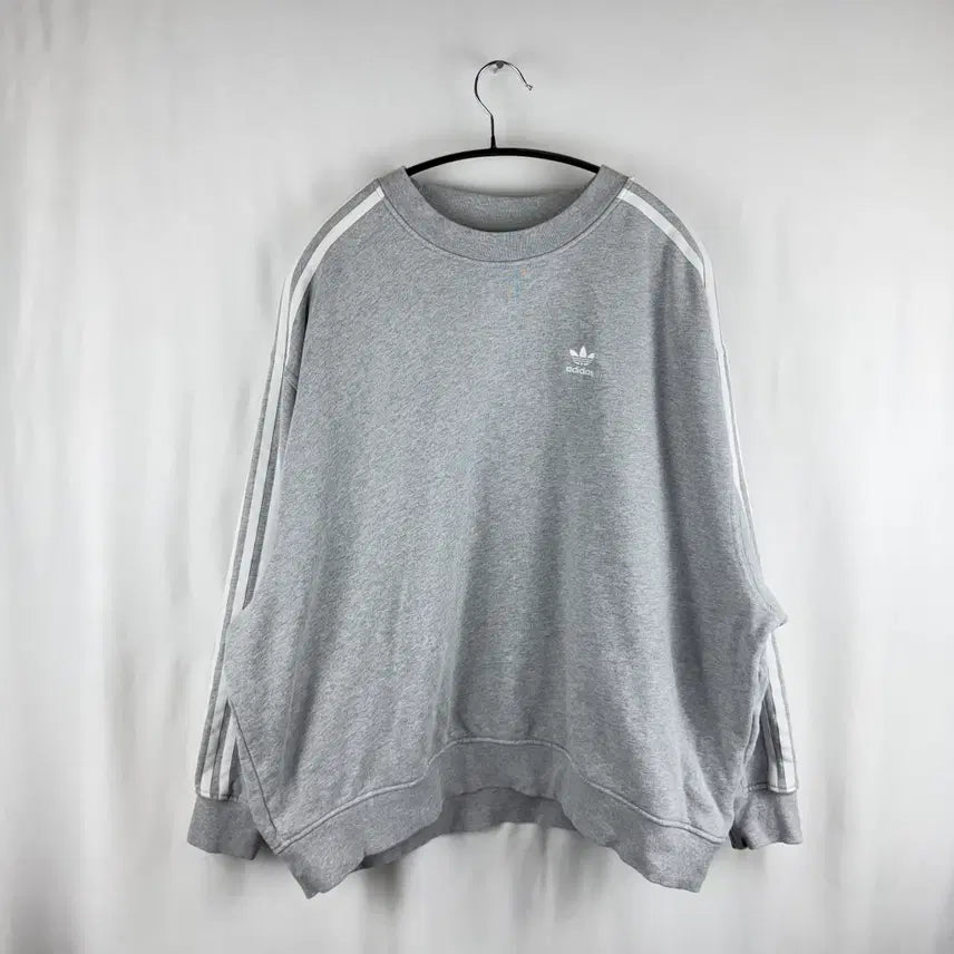 [BUNJANG] Adidas Originals Oversized Trefoil Sweatshirt - Grey XL / XL) 아디다스 오리지날 오버핏 삼선 스웻 맨투맨 그레이
