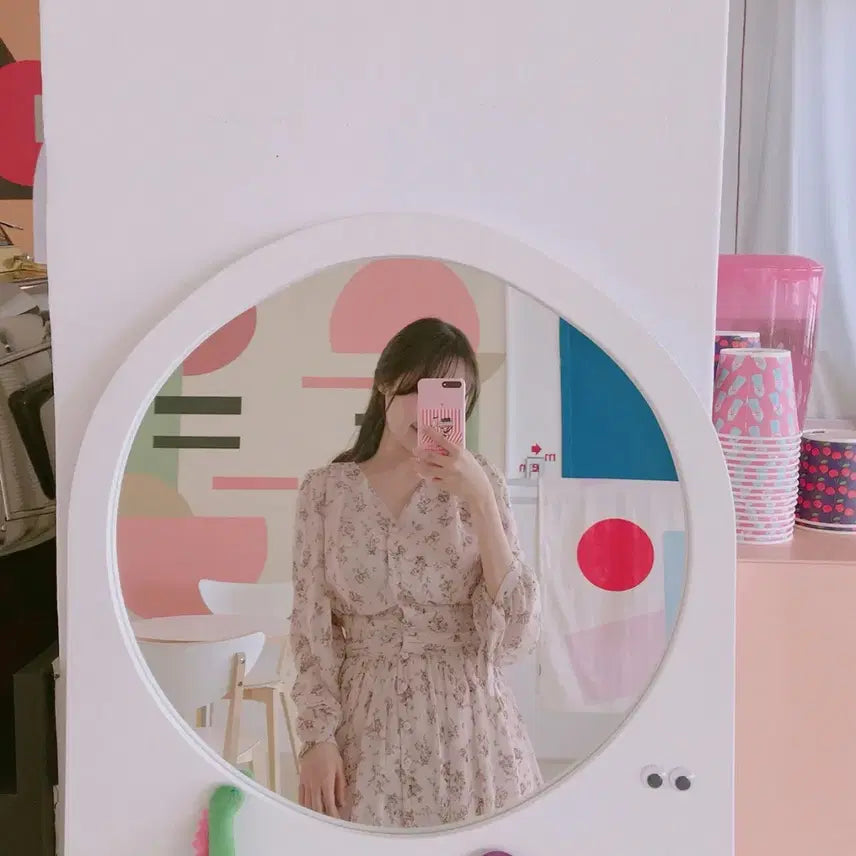 [BUNJANG] Aloha Closet Dear May Floral Chiffon Dress - Pink / 알로하클로젯 제작 디어메이 플라워 쉬폰 원피스 핑크 새상품