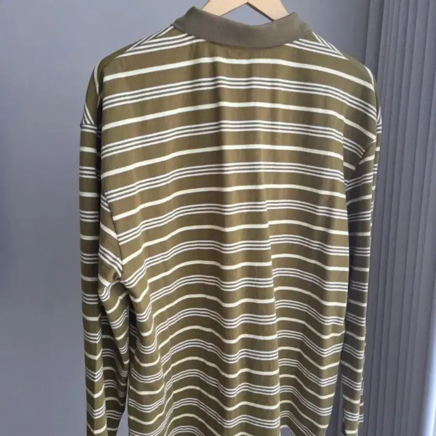 [BUNJANG] Blessed17 Striped Long Sleeve Polo Shirt / 블레스드17 blessed17 스트라이프 긴팔 폴로 셔츠