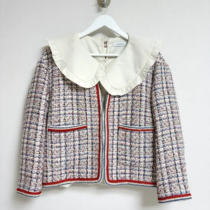 [BUNJANG] CC Collect Tweed Jacket Ivory Colorblock Short Jacket / CC collect 트위드 자켓 아이보리 배색 숏자켓