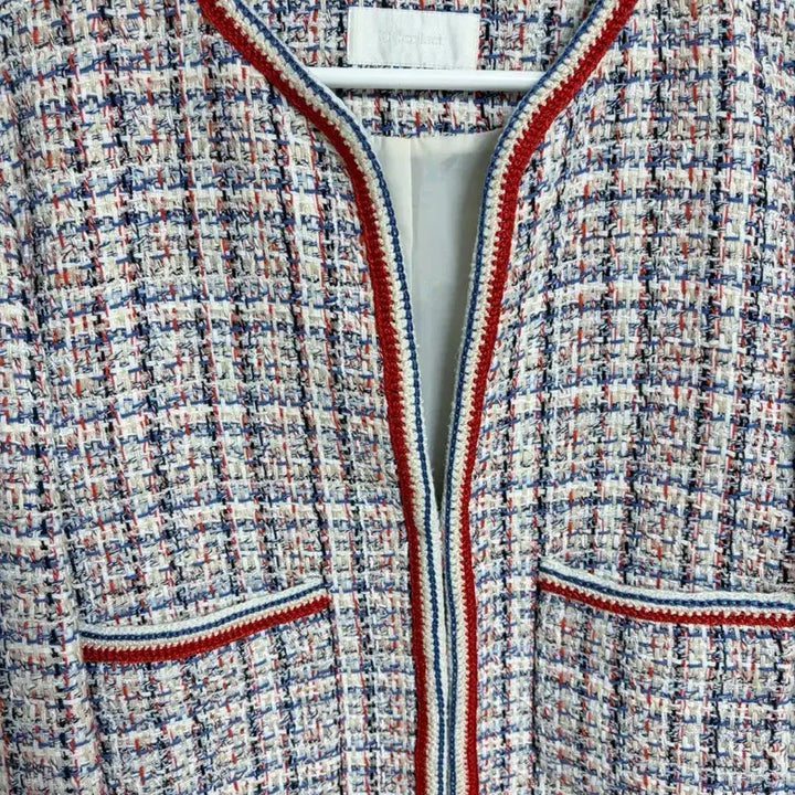 [BUNJANG] CC Collect Tweed Jacket Ivory Colorblock Short Jacket / CC collect 트위드 자켓 아이보리 배색 숏자켓