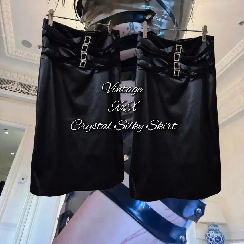 [BUNJANG] Vintage XxX Crystal Silky Skirt / Vintage XxX Crystal Silky Skirt