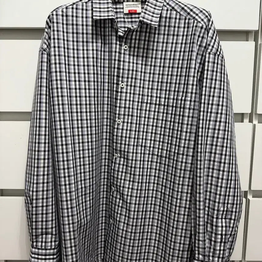 [BUNJANG] Extraordinary Black Check Shirt / [L-XL] 엑스트라오디너리 블랙 체크 셔츠
