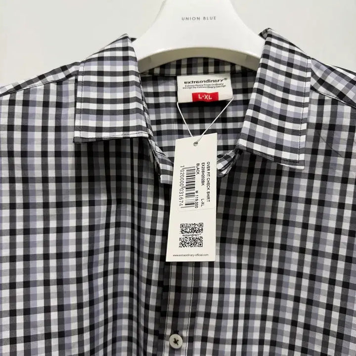 [BUNJANG] Extraordinary Black Check Shirt / [L-XL] 엑스트라오디너리 블랙 체크 셔츠