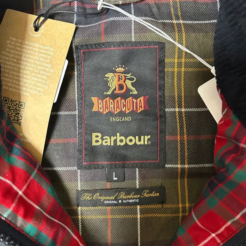 [BUNJANG] Barbour x Baracuta G9 Waxed Cotton Jacket / 바버 X 바라쿠타 왁스드 코튼 G9자켓 네이비 L