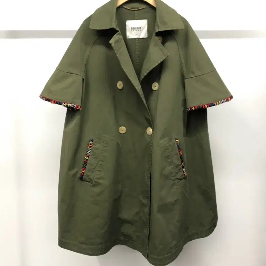 [BUNJANG] Bazar Deluxe Safari Cape Jacket Coat / 이태리 Bazar Deluxe 케이프 사파리 자켓 코트 40