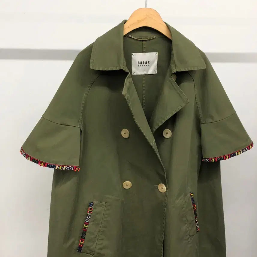 [BUNJANG] Bazar Deluxe Safari Cape Jacket Coat / 이태리 Bazar Deluxe 케이프 사파리 자켓 코트 40
