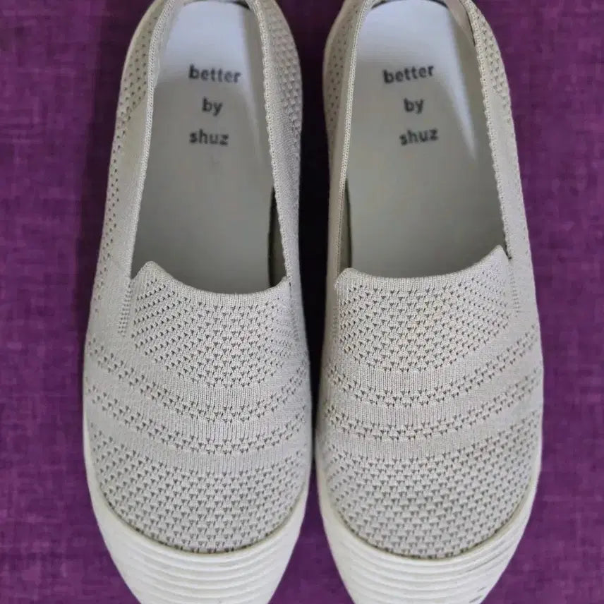 [BUNJANG] Better by Shuz Knit Slip-on Shoes (Beige) / 니트 슬립온