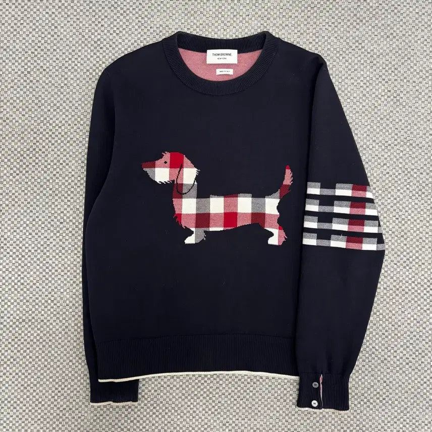 [BUNJANG] Thom Browne Hector Jacquard Check Knit / [3]톰브라운 사선완장 헥터 자카드 체크니트