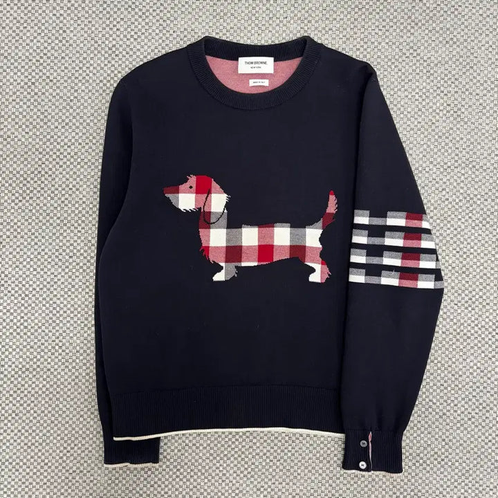 [BUNJANG] Thom Browne Hector Jacquard Check Knit / [3]톰브라운 사선완장 헥터 자카드 체크니트