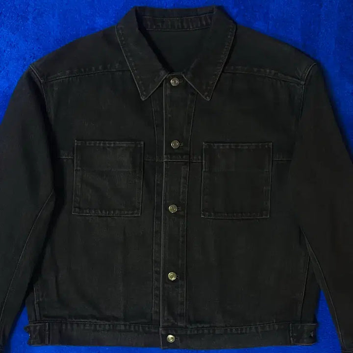 [BUNJANG] COOR Double Pocket Oversized Trucker Jacket - Black Denim / COOR 쿠어 더블포켓 오버핏 트러커 자켓 흑청 M