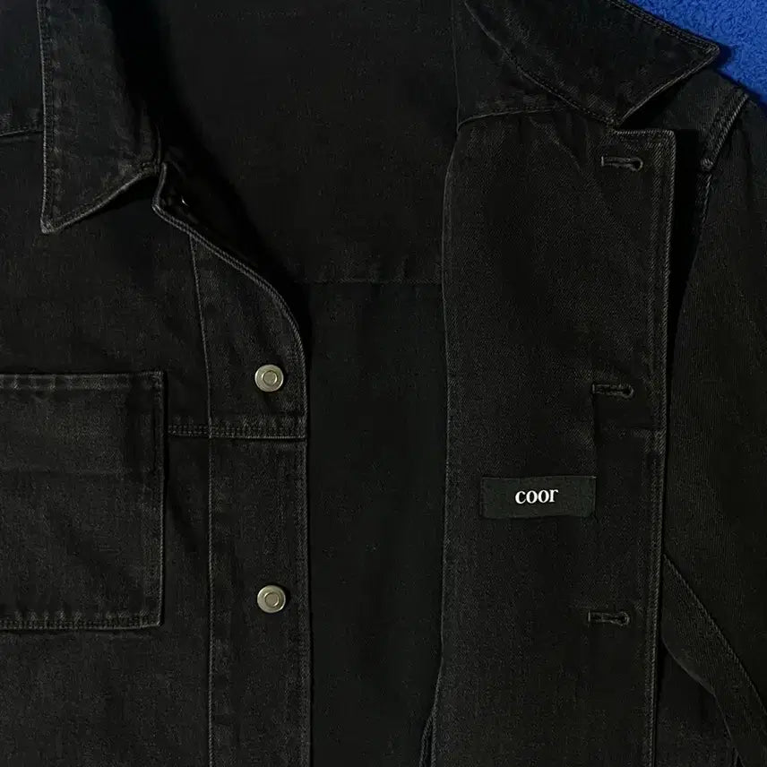 [BUNJANG] COOR Double Pocket Oversized Trucker Jacket - Black Denim / COOR 쿠어 더블포켓 오버핏 트러커 자켓 흑청 M