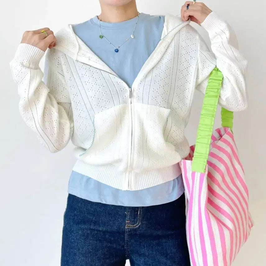 [BUNJANG] Perforated Hoodie Zip-up / 펀칭  후드집업