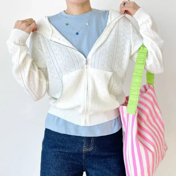 [BUNJANG] Perforated Hoodie Zip-up / 펀칭  후드집업