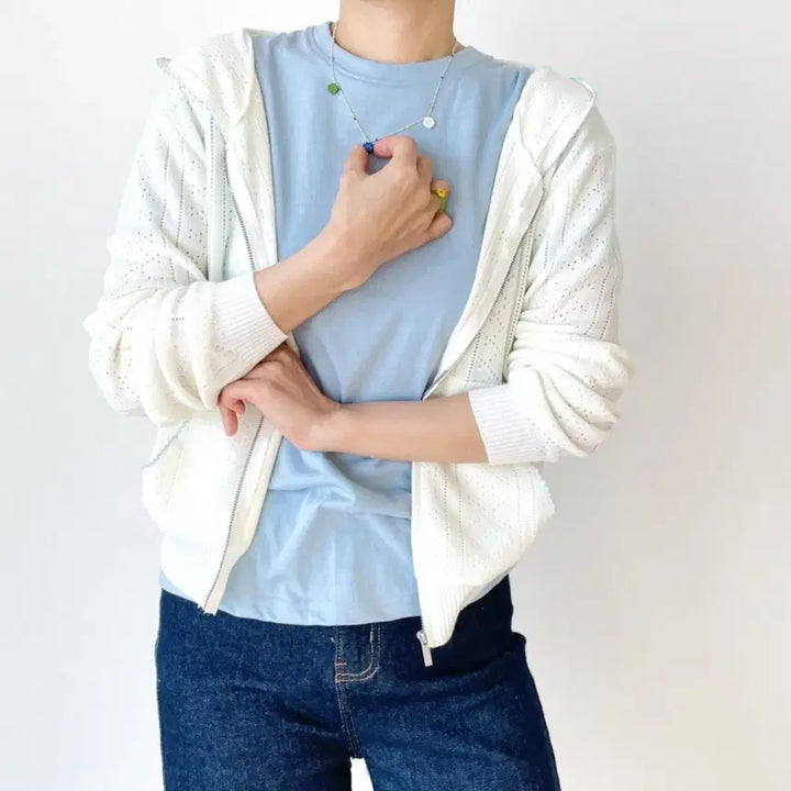 [BUNJANG] Perforated Hoodie Zip-up / 펀칭  후드집업