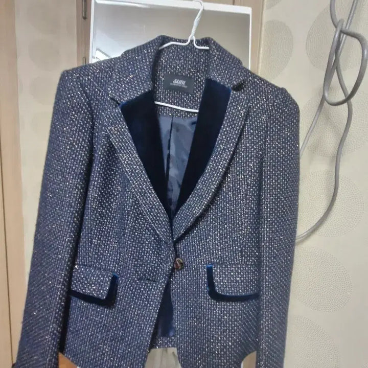 [BUNJANG] SURBI Tweed Velvet Point Jacket / SURBI 트위드 벨벳 포인트 자켓