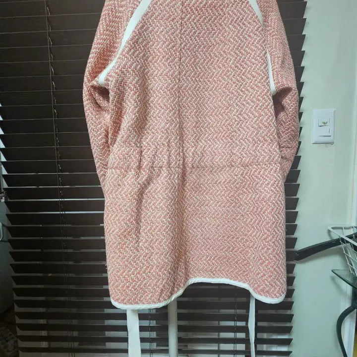 [BUNJANG] Maje Tweed Belted Jacket Coral Pink / 마쥬 트위드 벨티드 자켓 코랄 핑크