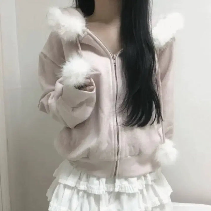 [BUNJANG] Ablie Artize Fleece Lined Hoodie Zip-up / 에이블리 아티즈 기모 스위트 퍼 후드집업