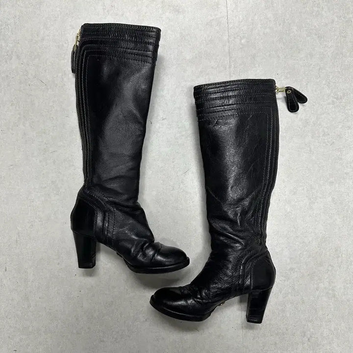 [BUNJANG] Chloe Leather Long Boots / 끌로에 래더 롱부츠