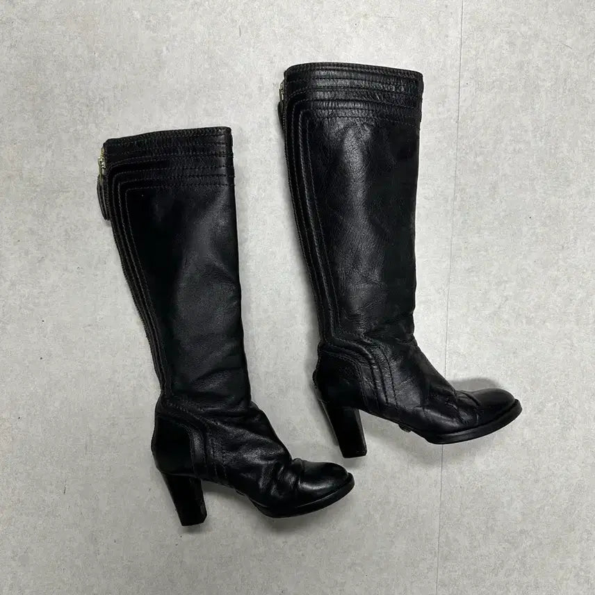 [BUNJANG] Chloe Leather Long Boots / 끌로에 래더 롱부츠
