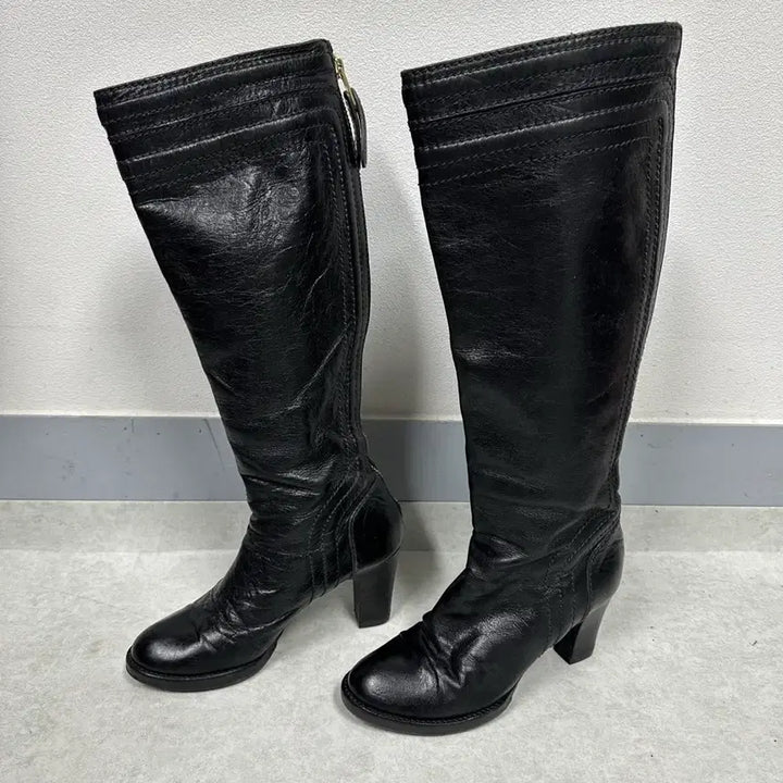 [BUNJANG] Chloe Leather Long Boots / 끌로에 래더 롱부츠