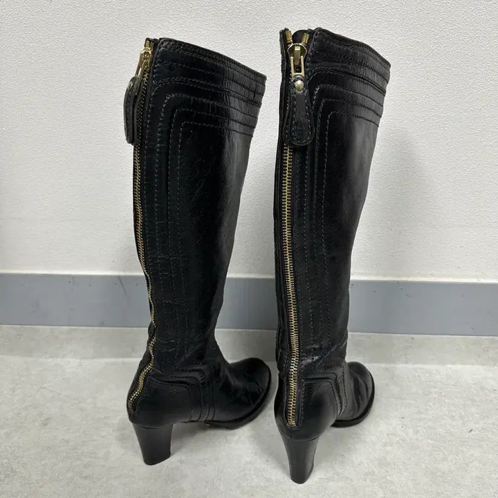 [BUNJANG] Chloe Leather Long Boots / 끌로에 래더 롱부츠