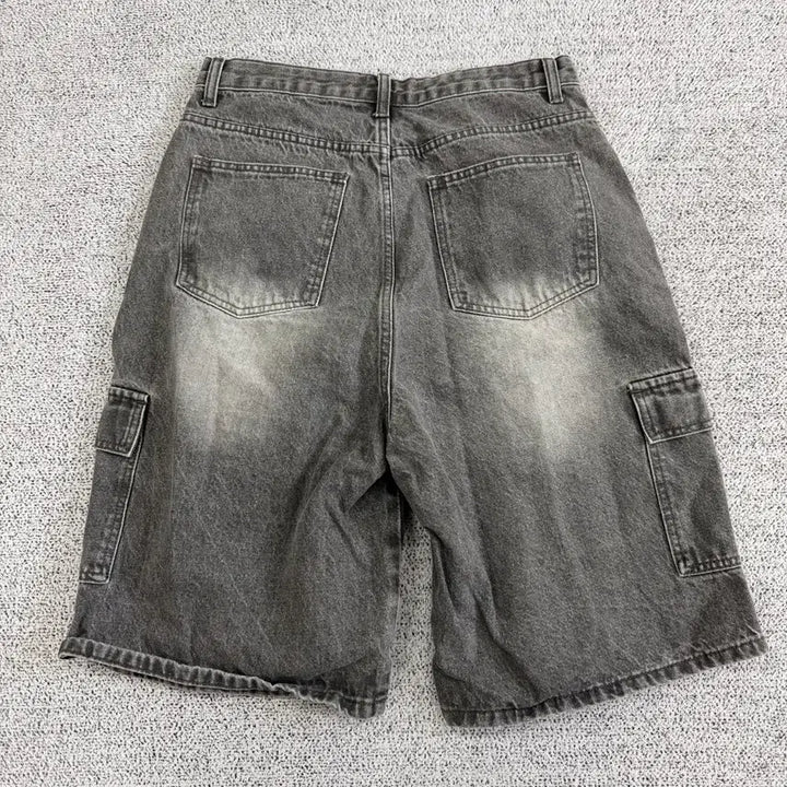 [BUNJANG] Black Denim Bermuda Shorts / 흑청 버뮤다 팬츠