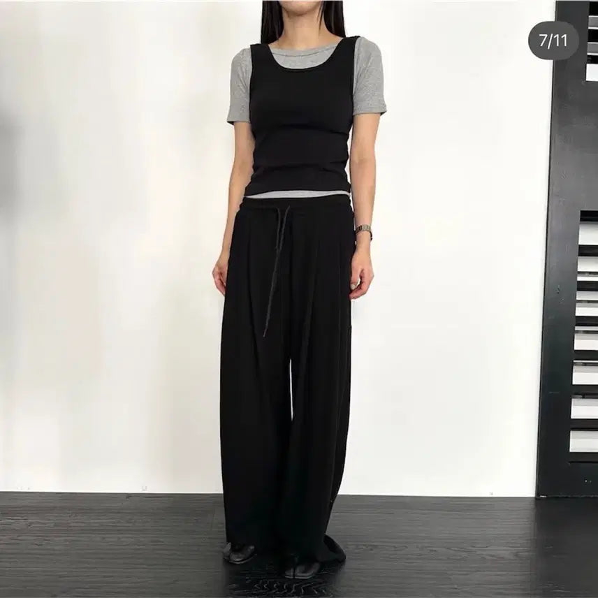 [BUNJANG] Black Easy Tucked Pants / 교신안함)블랙 이지 핀턱 팬츠