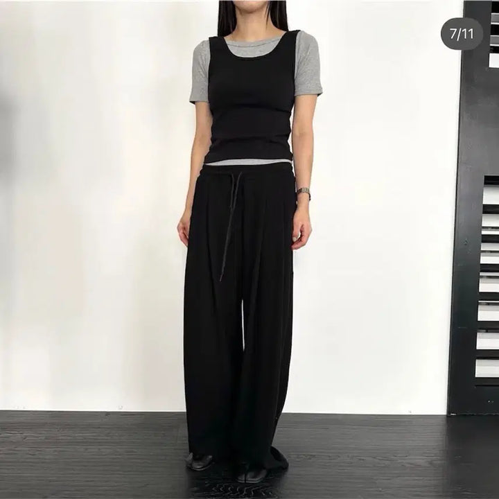[BUNJANG] Black Easy Tucked Pants / 교신안함)블랙 이지 핀턱 팬츠