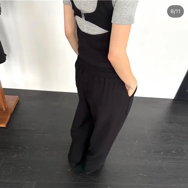 [BUNJANG] Black Easy Tucked Pants / 교신안함)블랙 이지 핀턱 팬츠