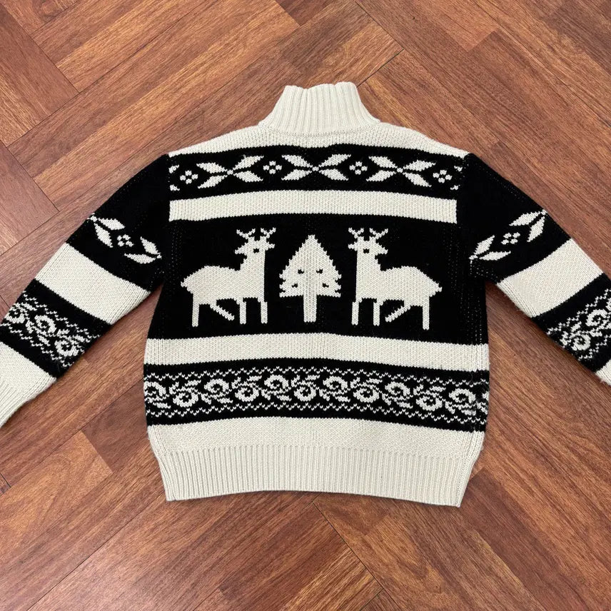 [BUNJANG] FREE Leatherly Nordic Two-Way Knit Zip-Up / FREE 레더리 노르딕 투웨이 니트 집업