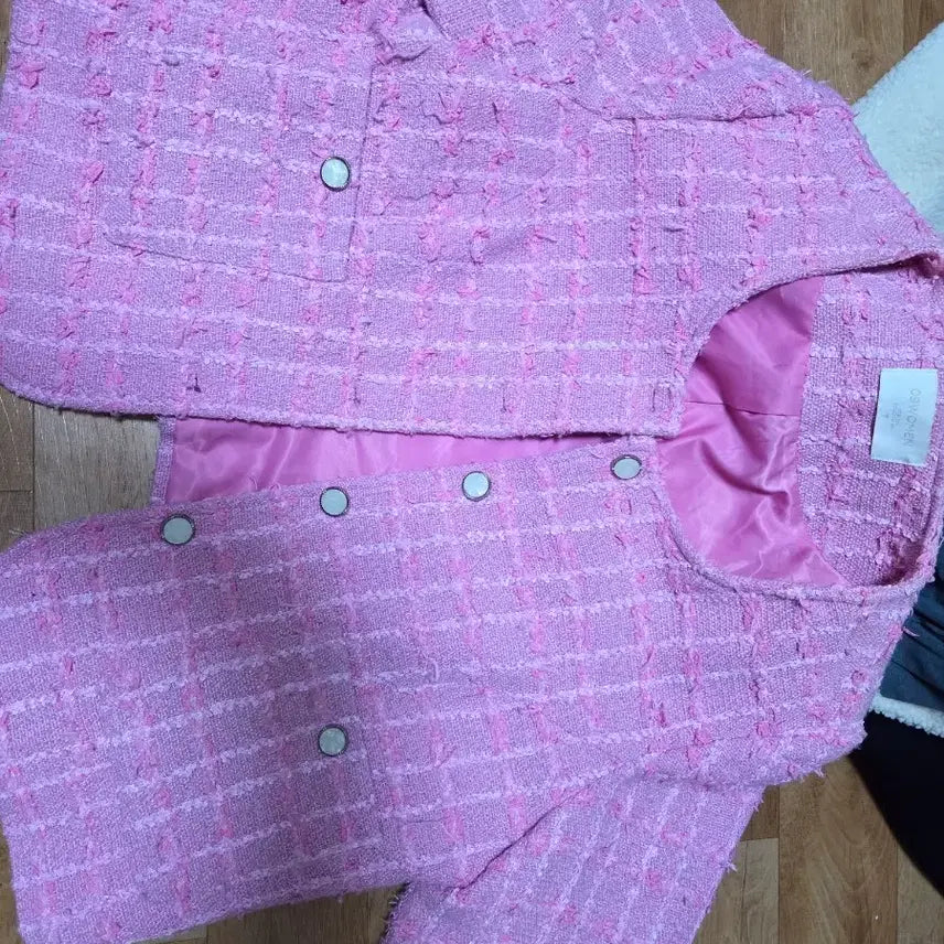 [BUNJANG] 09 Women Pink Tweed Jacket (Size 2) / 09 women 핑크 트위드 자켓  2사이즈