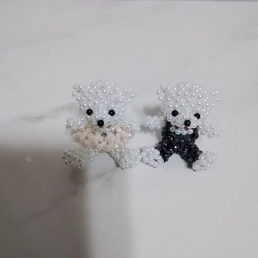 [BUNJANG] Handmade Pearl Bead Bear Keyring Set / 진주 비즈 곰돌이 키링 세트로 판매