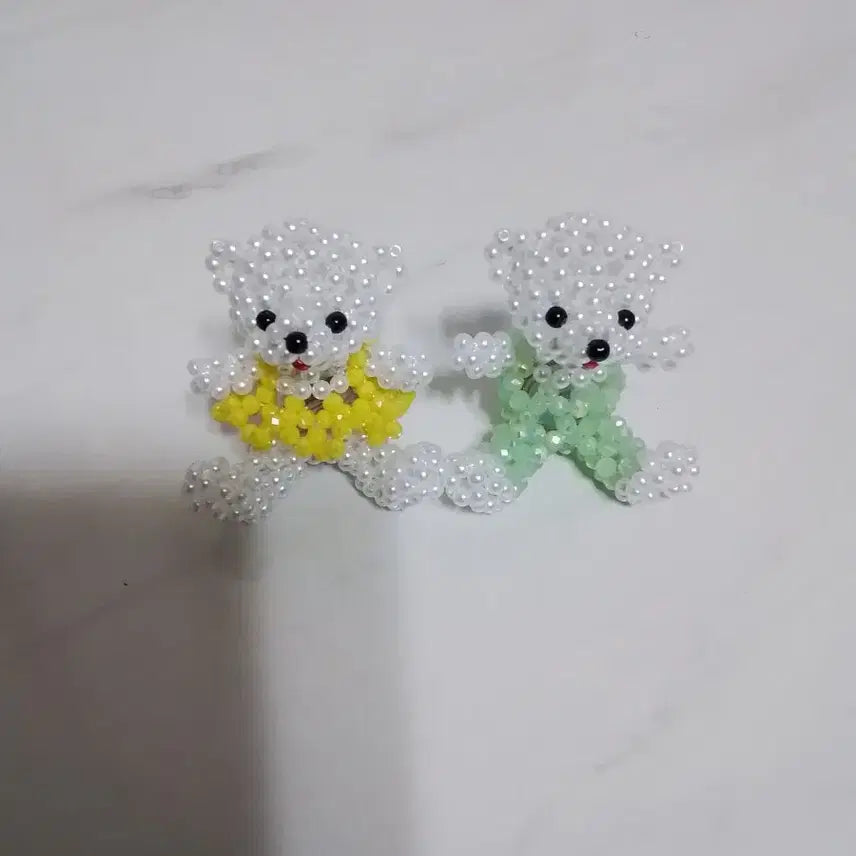 [BUNJANG] Handmade Pearl Bead Bear Keyring Set / 진주 비즈 곰돌이 키링 세트로 판매