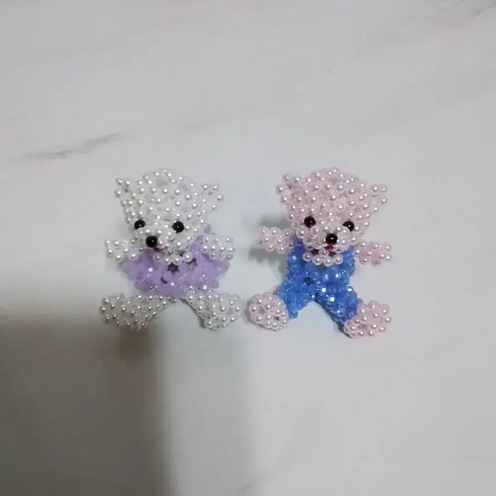 [BUNJANG] Handmade Pearl Bead Bear Keyring Set / 진주 비즈 곰돌이 키링 세트로 판매
