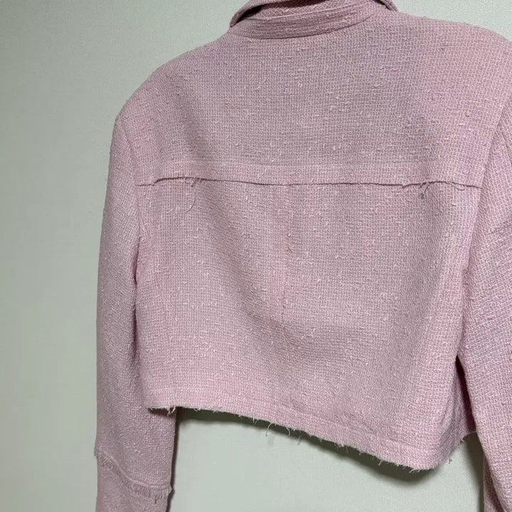[BUNJANG] In Silence Pink Tweed Crop Jacket / 인사일런스 우먼 핑크 트위드 크롭 자켓