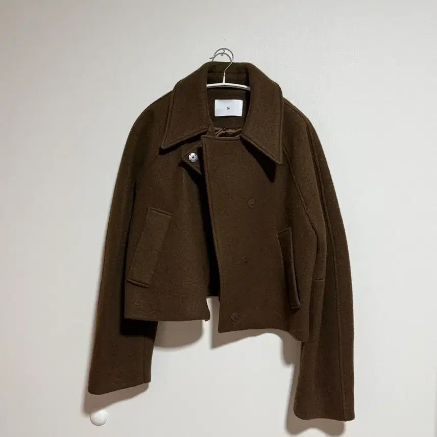 [BUNJANG] Le Brown Alpaca Short Crop Coat / Le 르 브라운 알파카 숏 크롭 코트