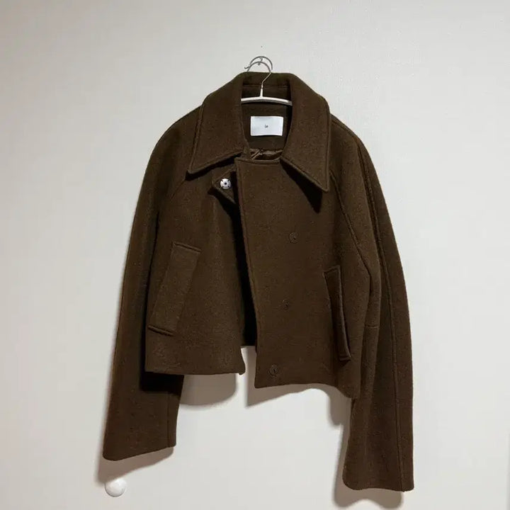 [BUNJANG] Le Brown Alpaca Short Crop Coat / Le 르 브라운 알파카 숏 크롭 코트