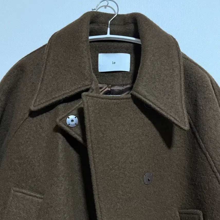 [BUNJANG] Le Brown Alpaca Short Crop Coat / Le 르 브라운 알파카 숏 크롭 코트