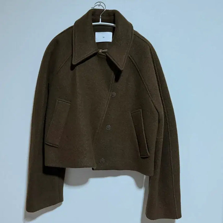 [BUNJANG] Le Brown Alpaca Short Crop Coat / Le 르 브라운 알파카 숏 크롭 코트