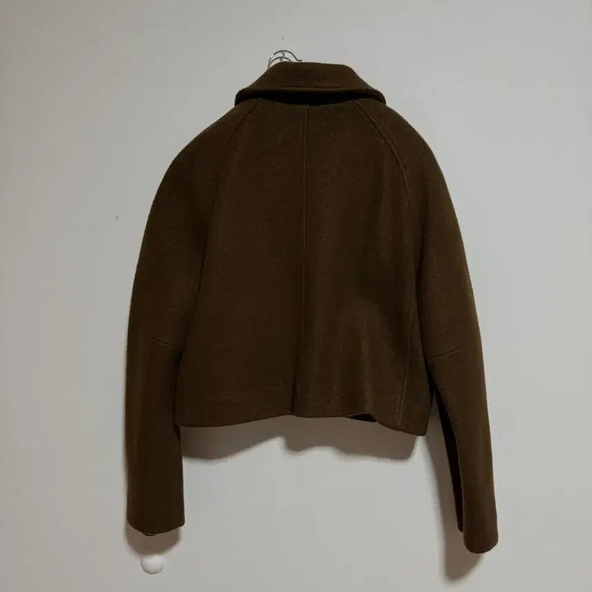 [BUNJANG] Le Brown Alpaca Short Crop Coat / Le 르 브라운 알파카 숏 크롭 코트
