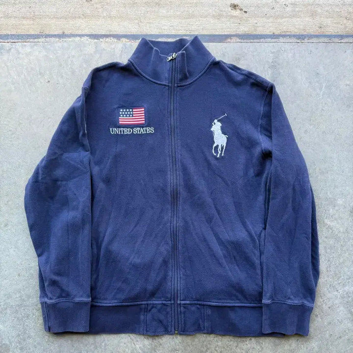 [BUNJANG] Polo Ralph Lauren Big Pony USA Flag Zip-Up Jacket / 폴로 랄프로렌 빅 포니 USA 성조기 집업 자켓