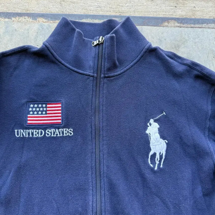 [BUNJANG] Polo Ralph Lauren Big Pony USA Flag Zip-Up Jacket / 폴로 랄프로렌 빅 포니 USA 성조기 집업 자켓