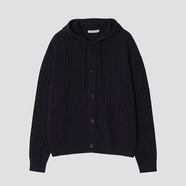 [SOLD OUT] [48] 노이어 코튼 매쉬 후드 니트 자켓 네이비