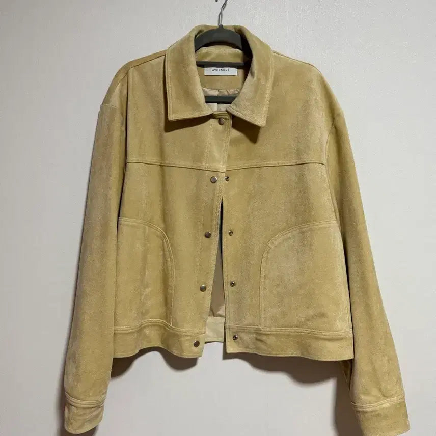 [BUNJANG] Butter Beige Suede Jacket / 버터 컬러 스웨이드 자켓