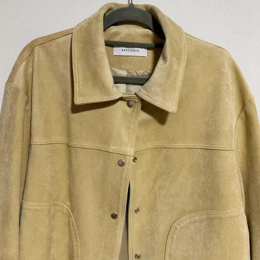 [BUNJANG] Butter Beige Suede Jacket / 버터 컬러 스웨이드 자켓