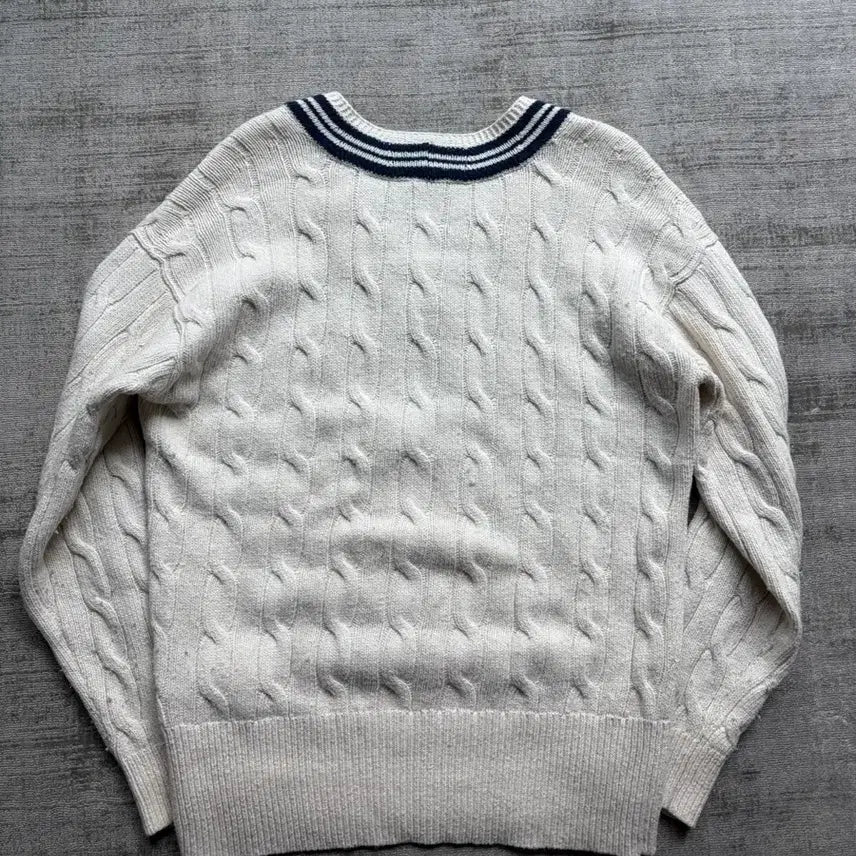 [BUNJANG] Polo Ralph Lauren Cashmere Blend Cable Cricket Knit Sweater / 폴로 랄프로렌 신형탭 캐시미어 블렌디드 케이블 크리켓 니트