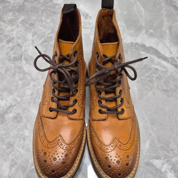 [BUNJANG] Jean Carlo Morelli Wingtip Leather Boots / 장까를로 모렐리 윙팁 가죽 부츠