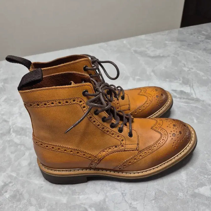 [BUNJANG] Jean Carlo Morelli Wingtip Leather Boots / 장까를로 모렐리 윙팁 가죽 부츠